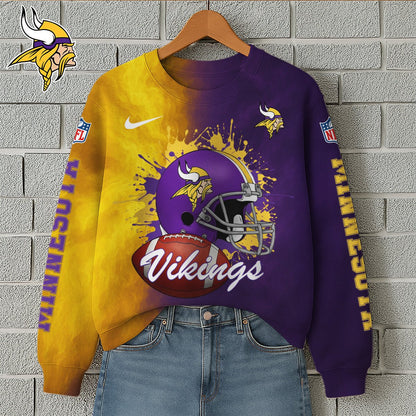 NFL x MIN Premium 3D Printed Long Sleeve Sweatshirt HLP 271025