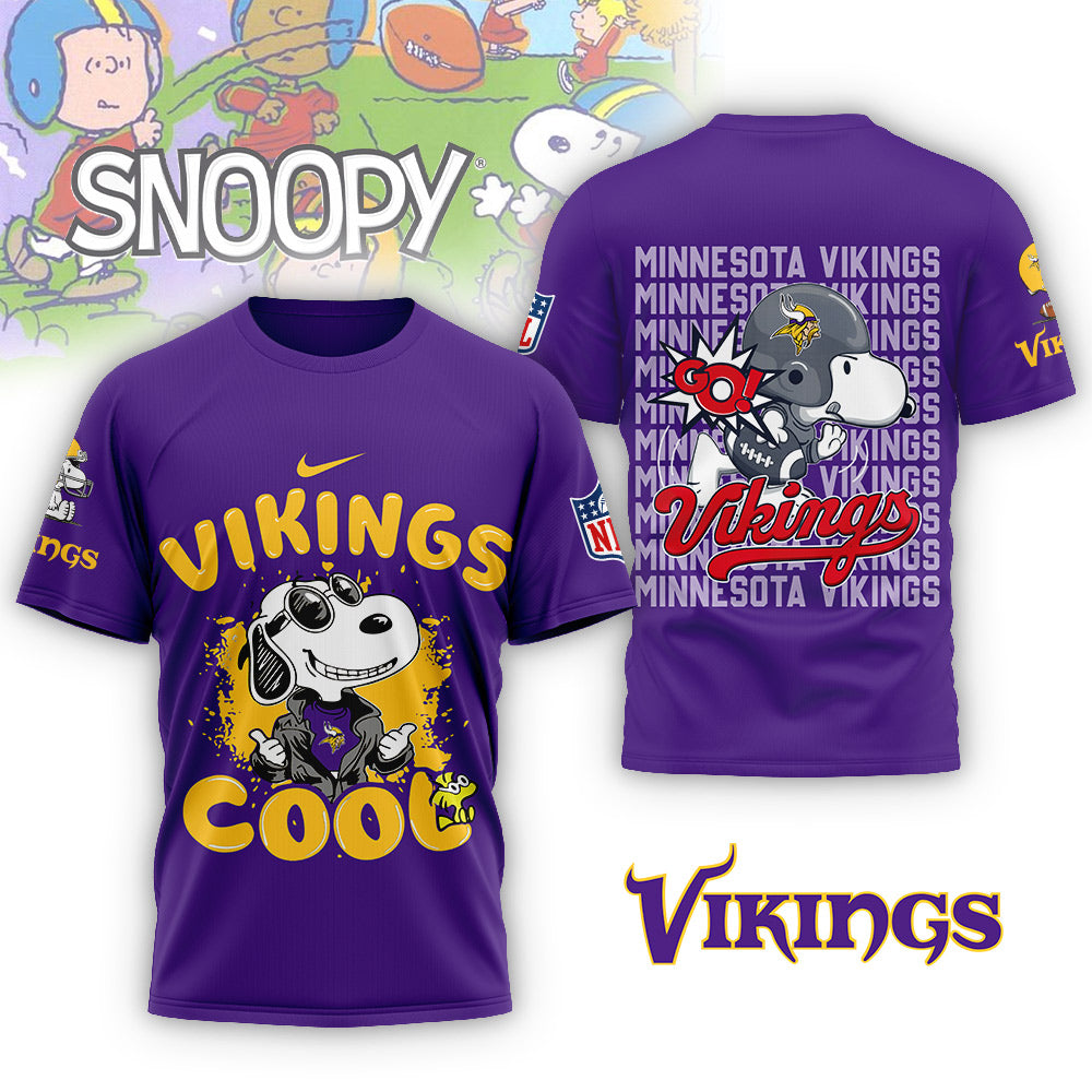 NFL x MIN Snoopy Cool 3D Shirt HLP 271025
