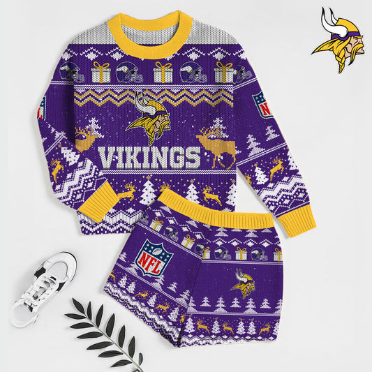 NFL x MIN Touchdown Holiday Sweatshirt & Shorts Set HLP 251025