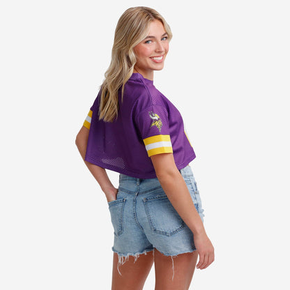 NFL x MIN Womens Gameday Custom Number Mesh Crop Top HLP