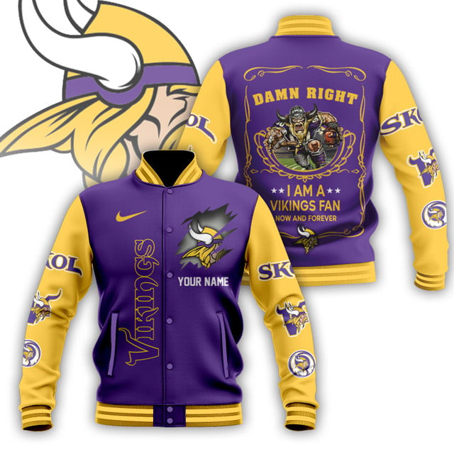 NFL x MV Personalized Custom Baseball Jacket V1 NAK