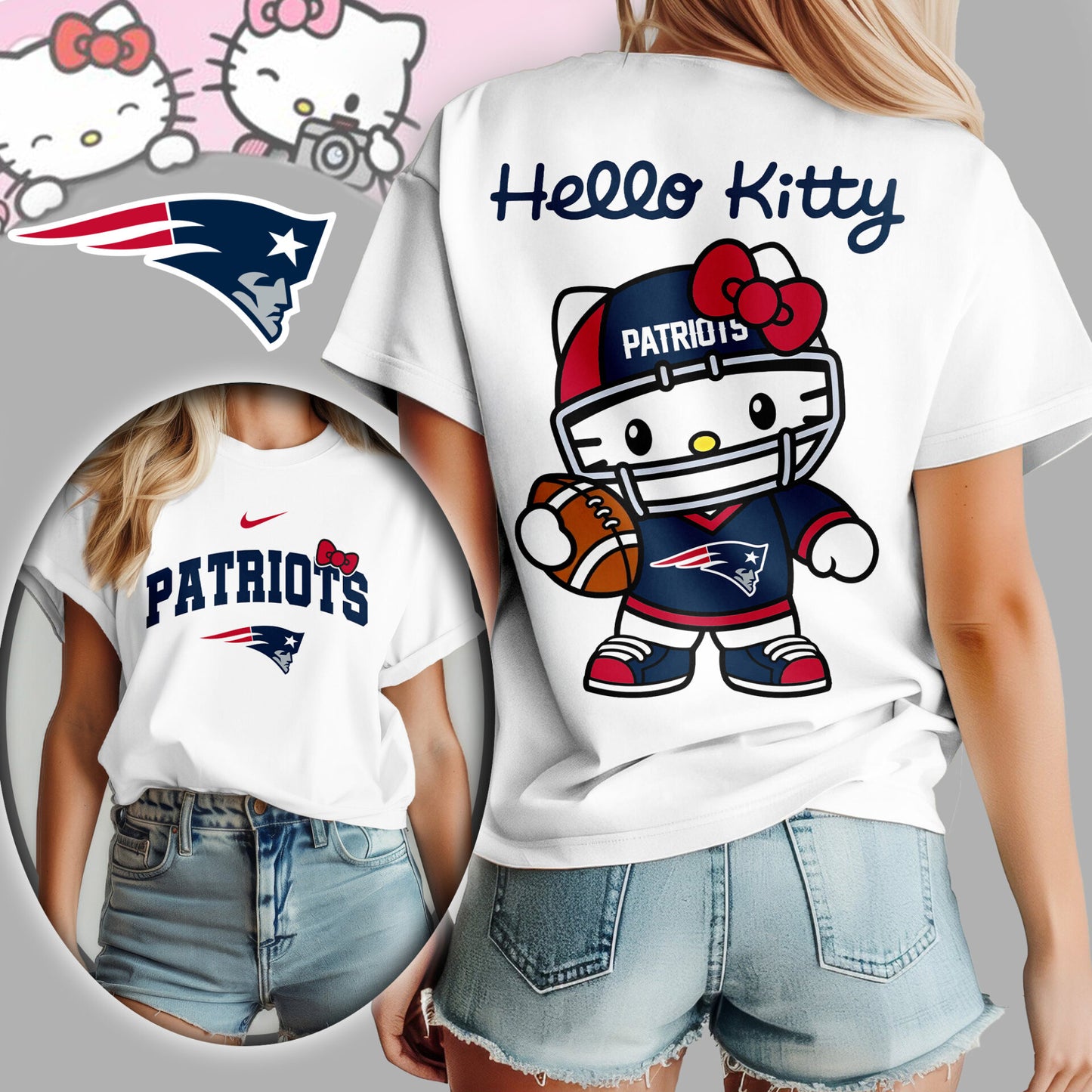 NFL x NE Hello Kitty Premium 3D Shirt HLP