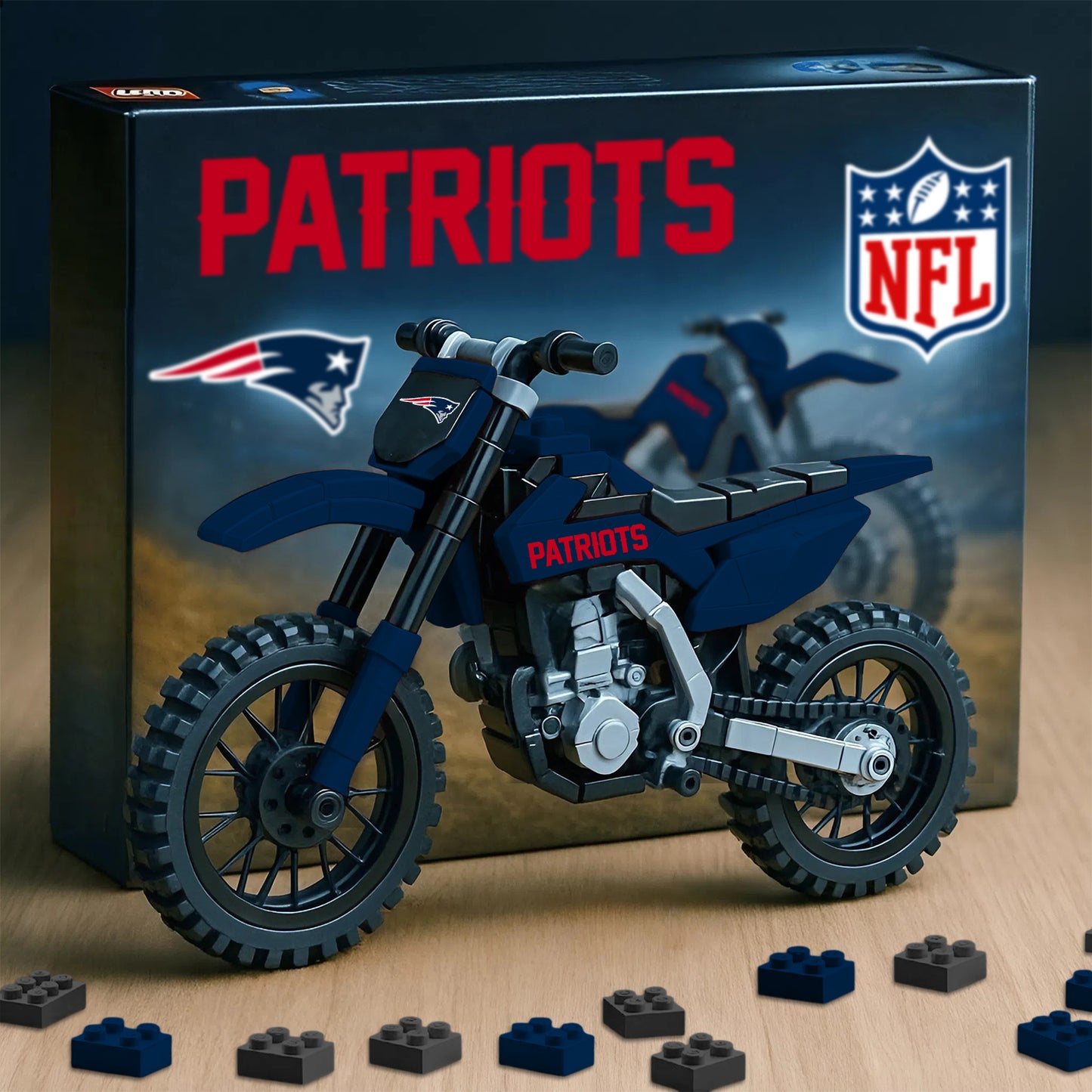 NFL x NE Motorcycle Building Block Set V1 NAK NHM