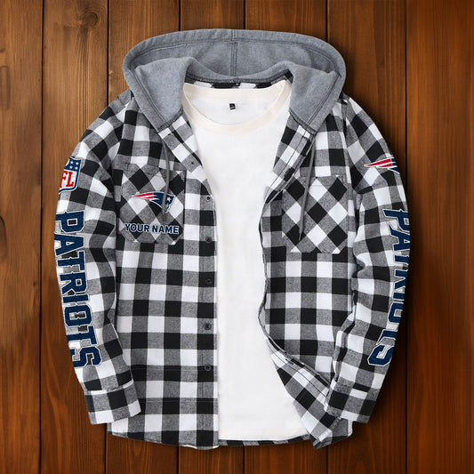 NFL x NE Personalized Flannel Hoodie Shirts HLP
