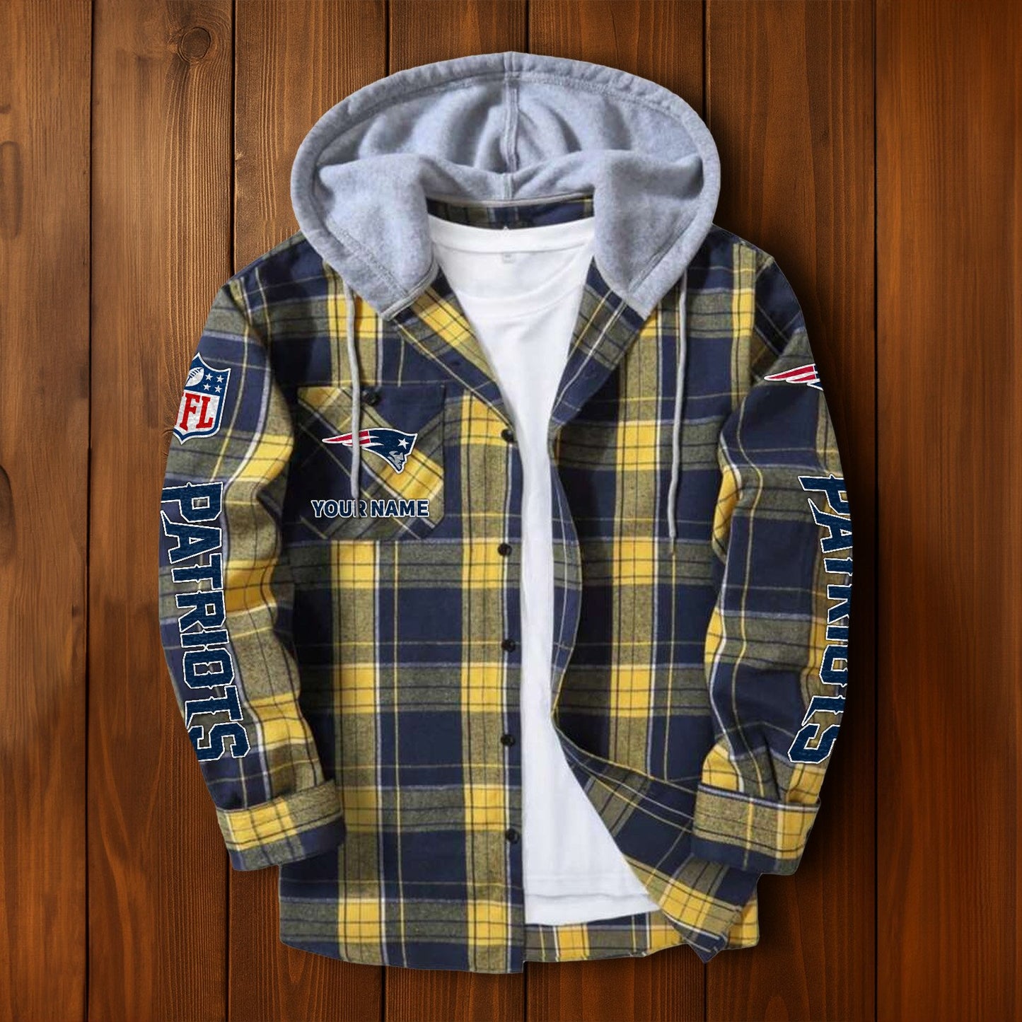NFL x NE Personalized Flannel Hoodie Shirts HLP