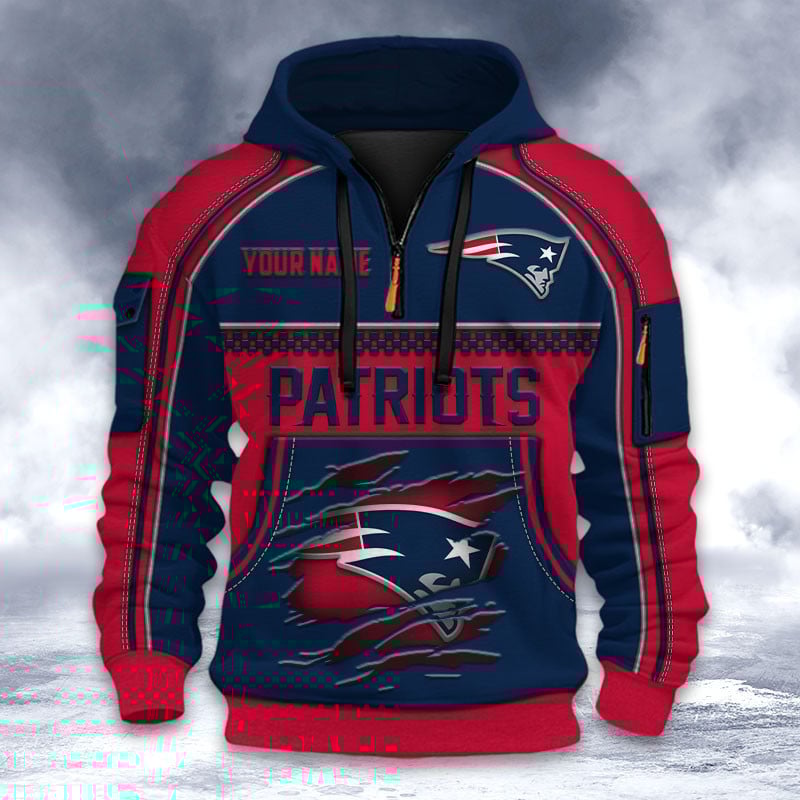 NFL x NE Personalized Half-zip Hoodie HLP