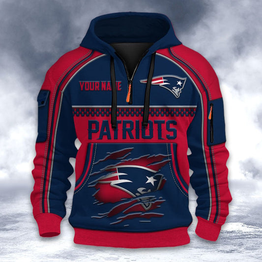 NFL x NE Personalized Half-zip Hoodie HLP