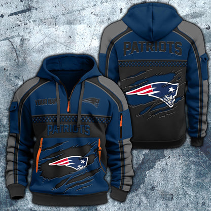 NFL x NE Personalized Half-zip Hoodie HLP HLPHUONG