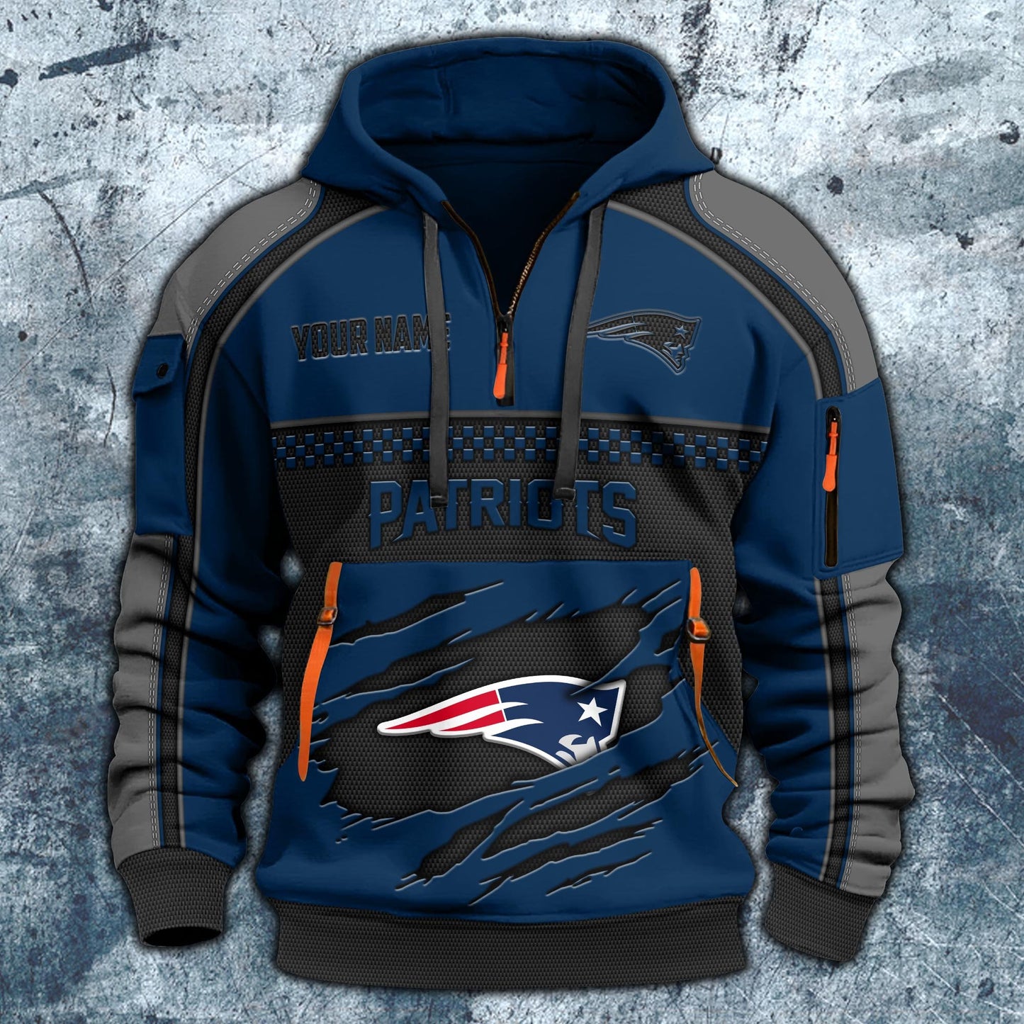 NFL x NE Personalized Half-zip Hoodie HLP HLPHUONG