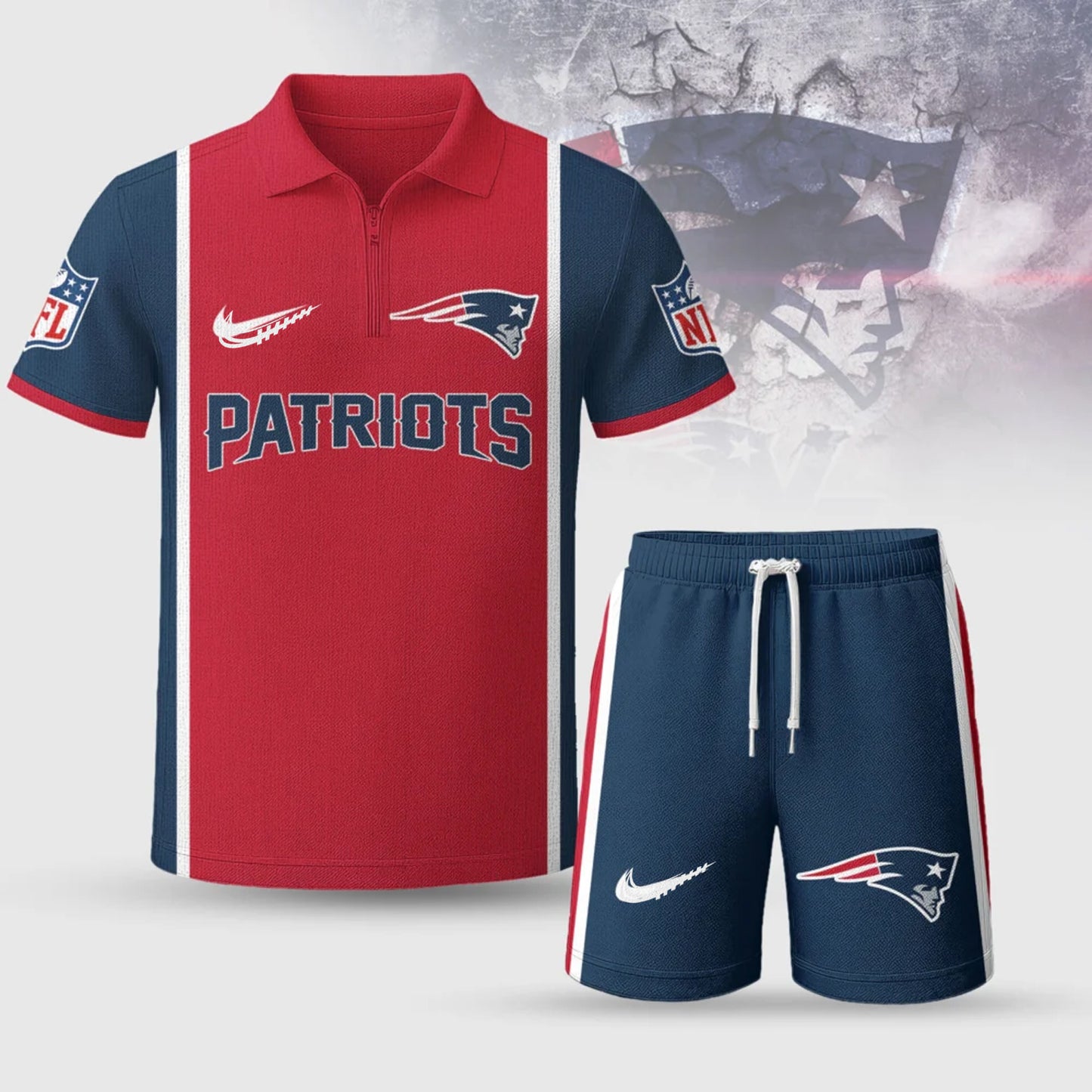 NFL x NE Premium Combo Polo And Shorts V1 NAK NHM