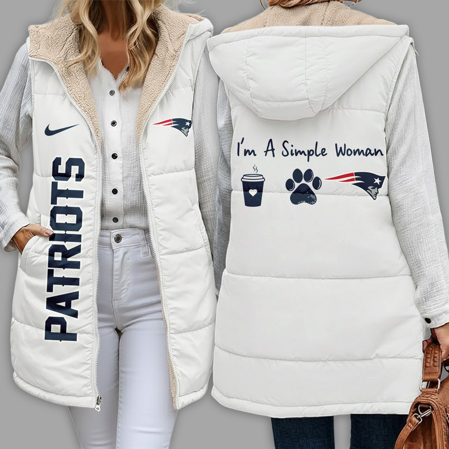 NFL x NEP Premium NFL Simple Girl Quilted Vest V1 NAK
