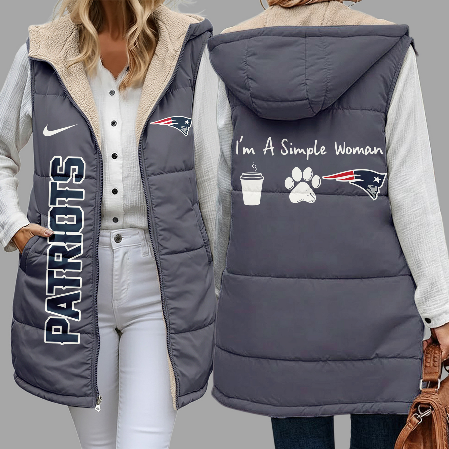 NFL x NEP Premium NFL Simple Girl Quilted Vest V1 NAK