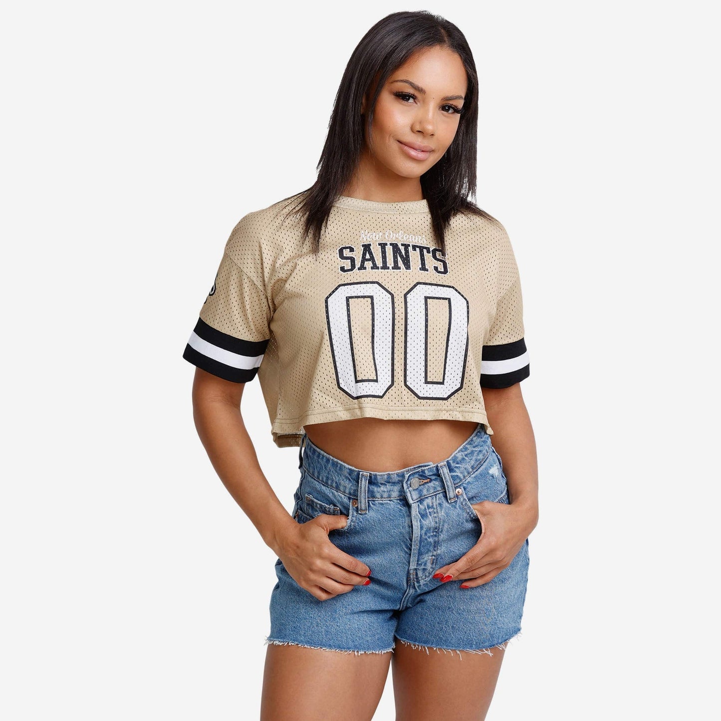NFL x NO Womens Gameday Custom Number Mesh Crop Top HLP