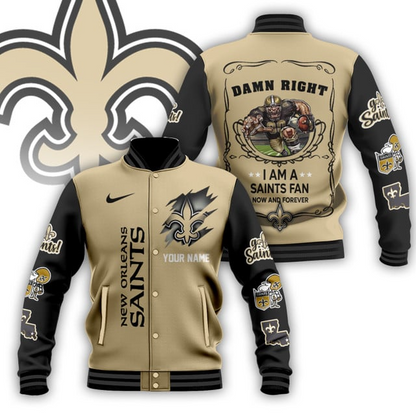 NFL x NOS Personalized Custom Baseball Jacket V1 NAK
