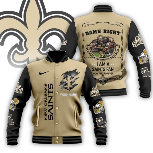 NFL x NOS Personalized Custom Baseball Jacket V1 NAK