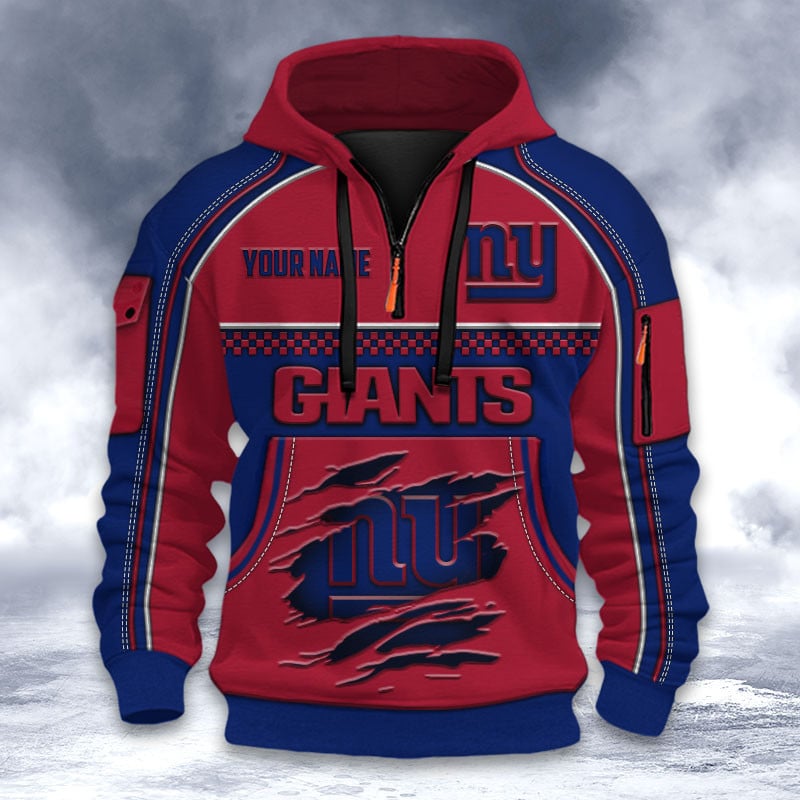 NFL x NYG  Personalized Half-zip Hoodie HLP