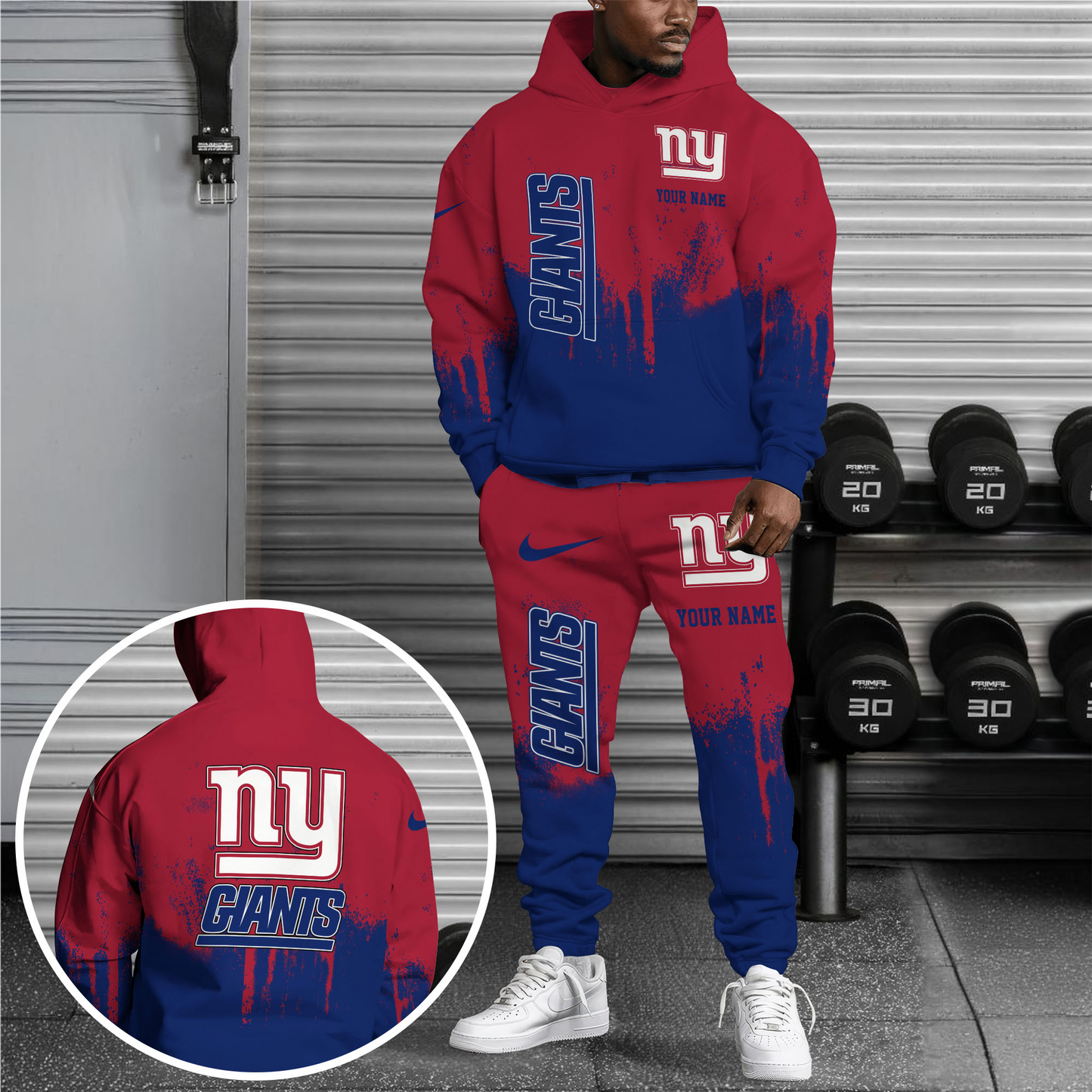 NFL x NYG Combo Hoodie And Sweatpants V1 NAK NHT