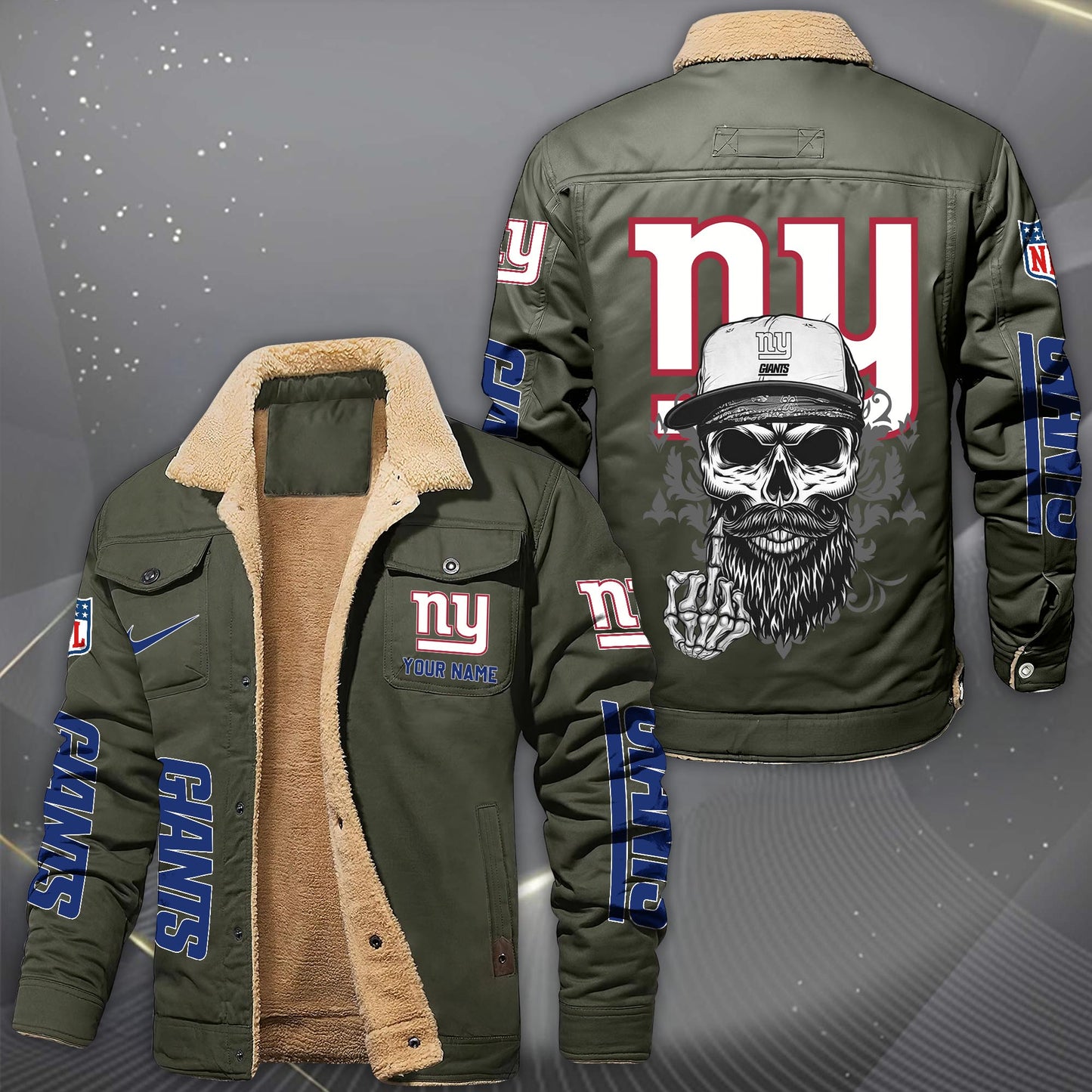 NFL x NYG Fleece Lined Cargo Jacket HLP