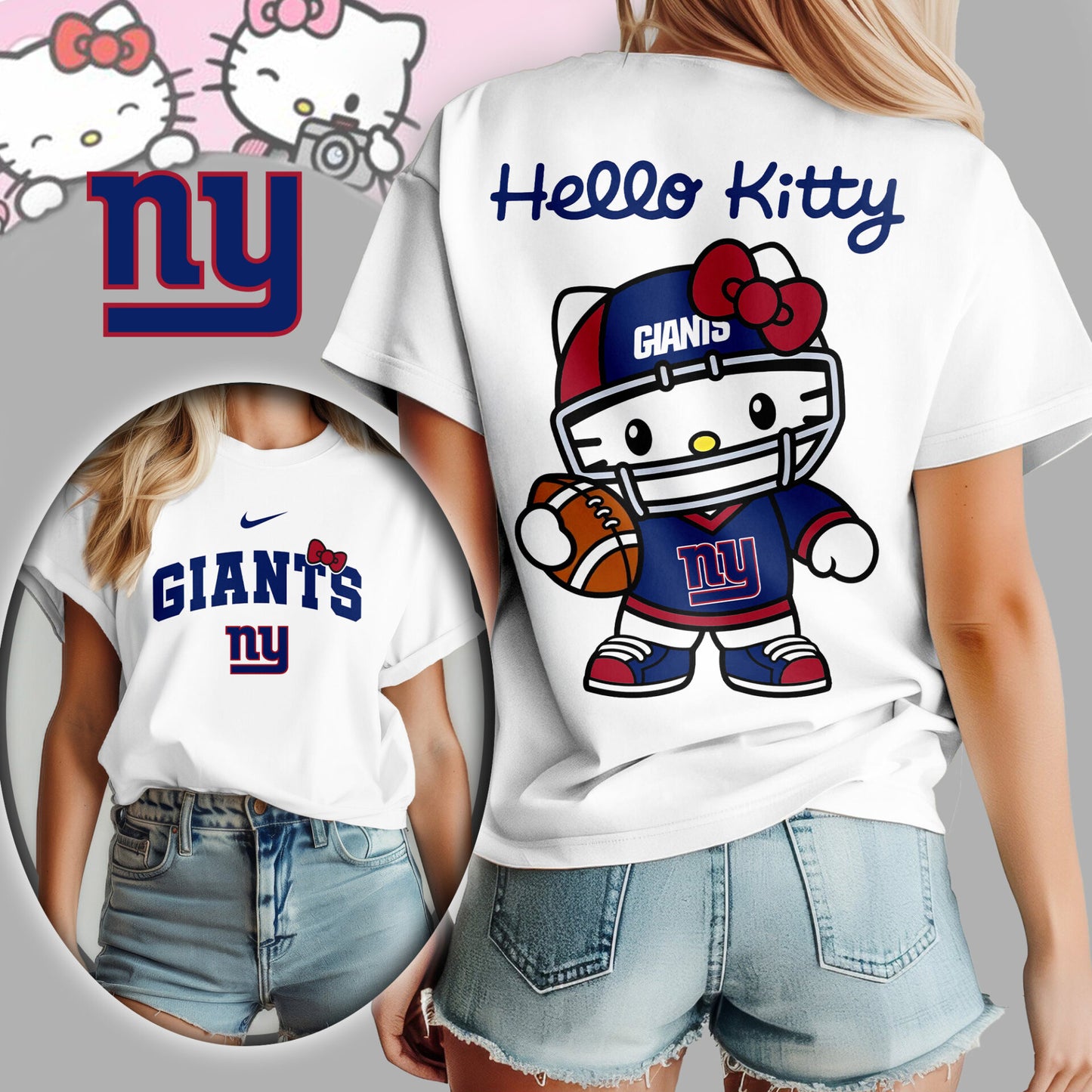 NFL x NYG Hello Kitty Premium 3D Shirt HLP