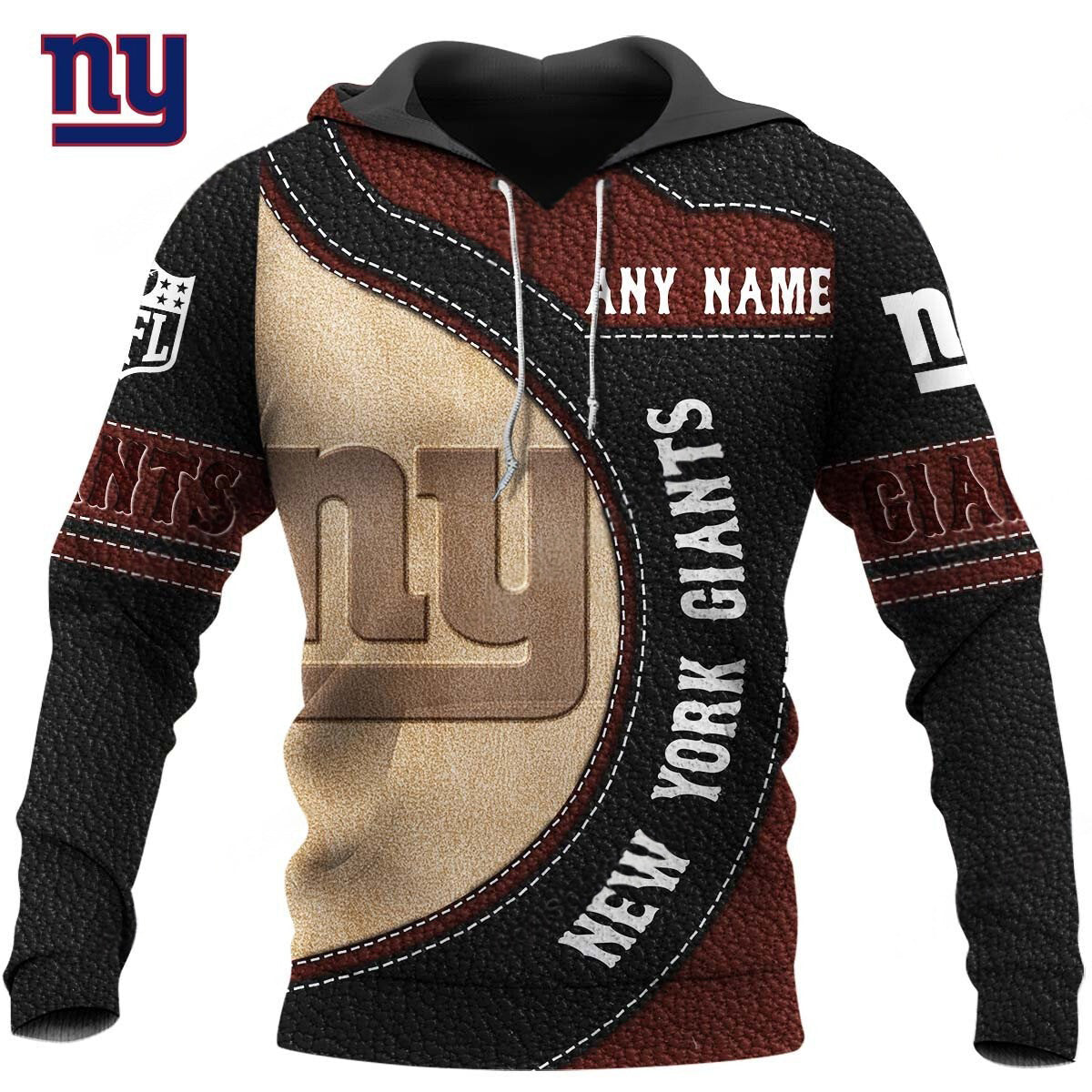 NFL x NYG Leather Pride Personalized Hoodie HLP
