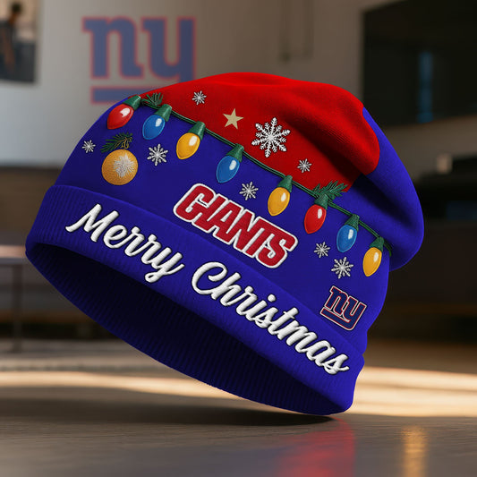 NFL x NYG Merry Christmas Beanie Hat HLP