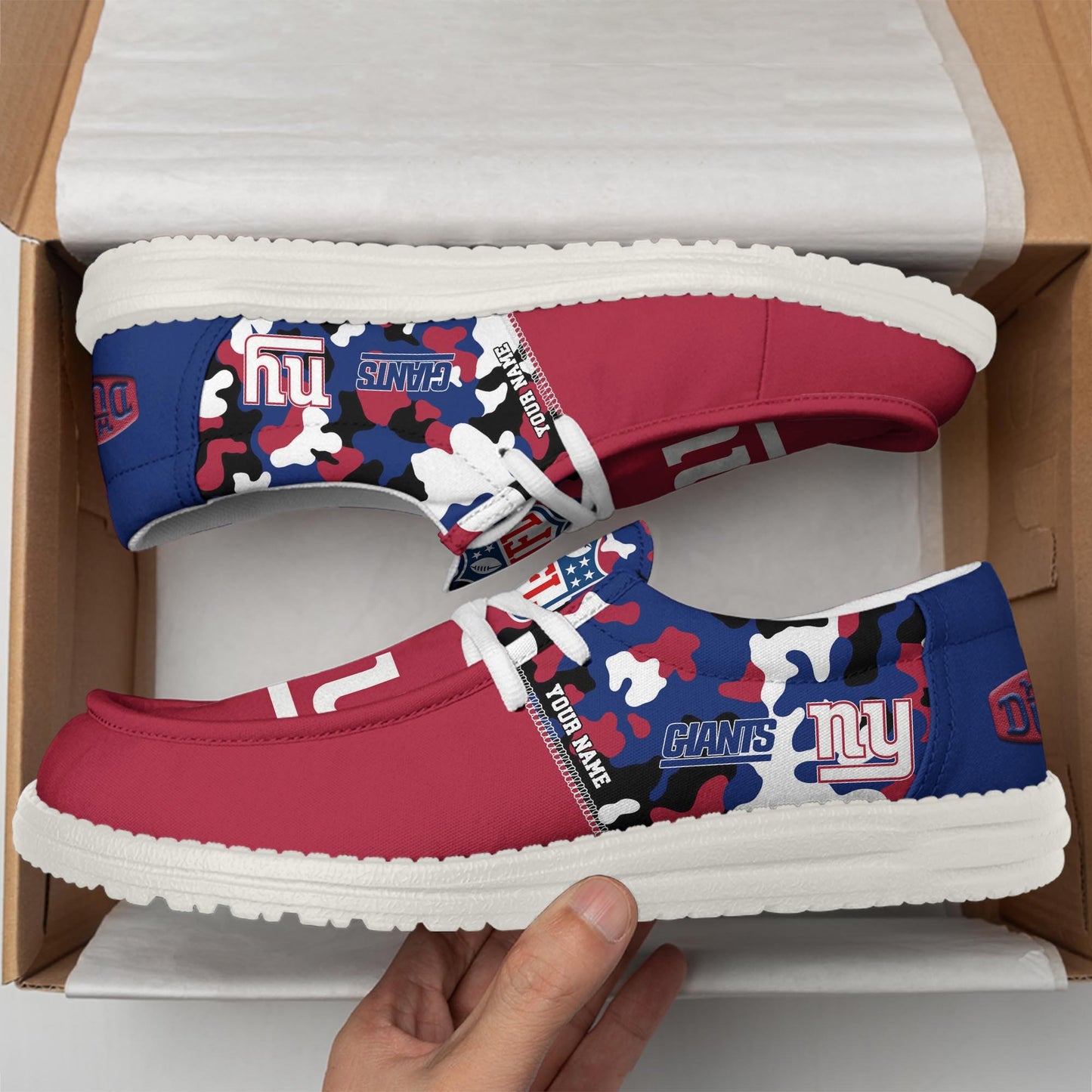NFL x NYG Personalized Canvas Loafer Shoes HLP