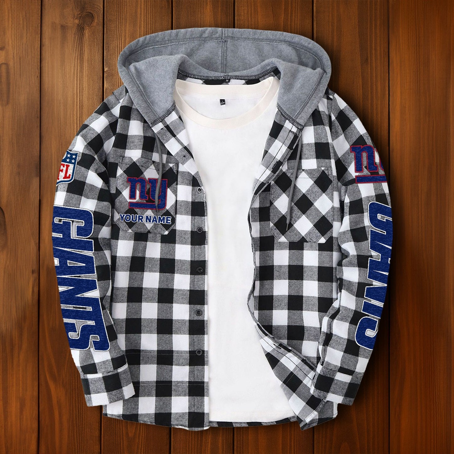 NFL x NYG Personalized Flannel Hoodie Shirts HLP