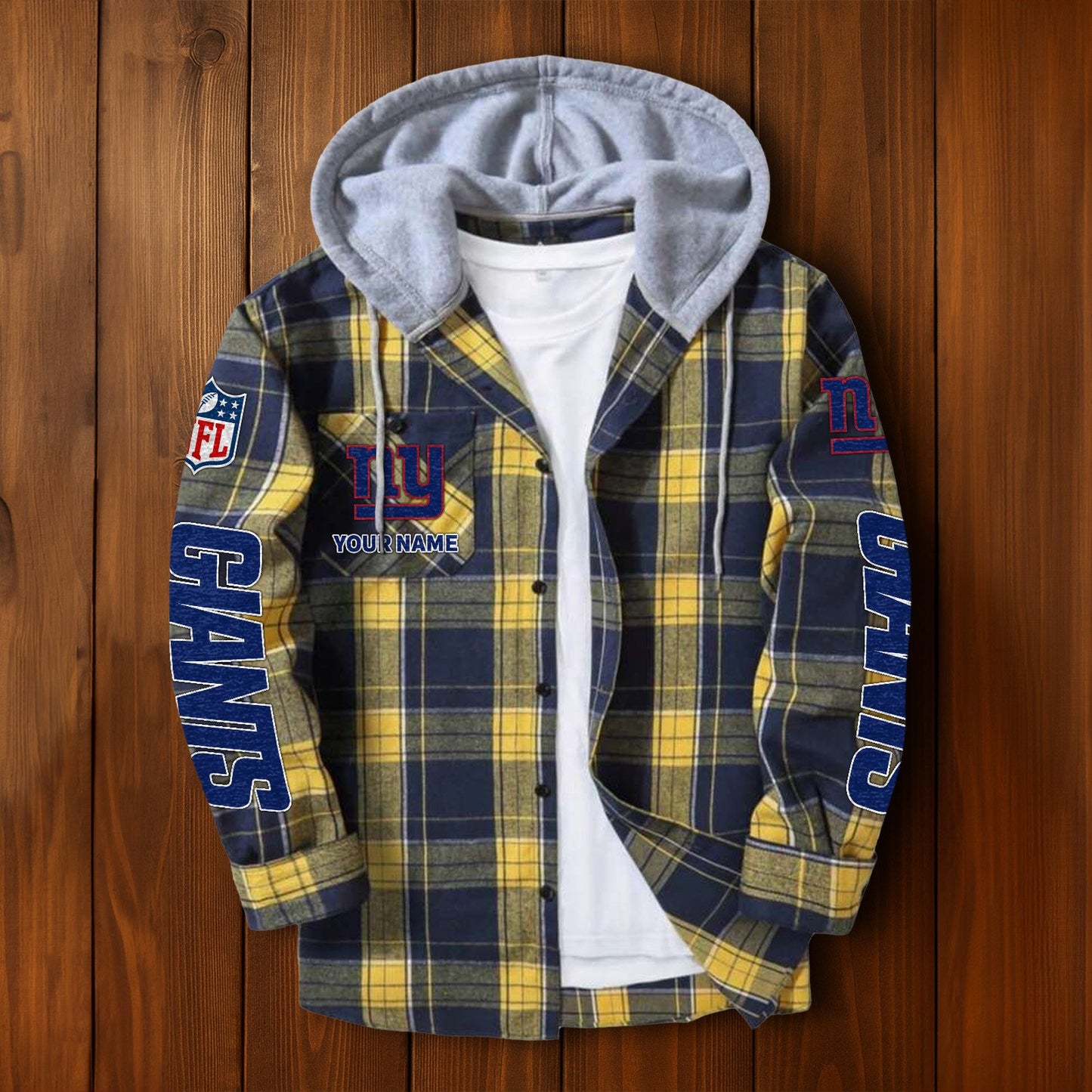NFL x NYG Personalized Flannel Hoodie Shirts HLP