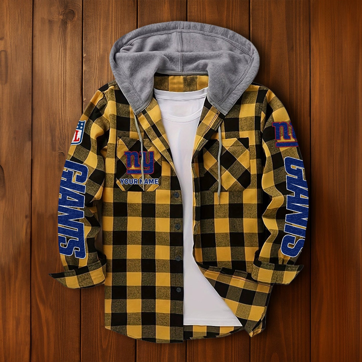 NFL x NYG Personalized Flannel Hoodie Shirts HLP