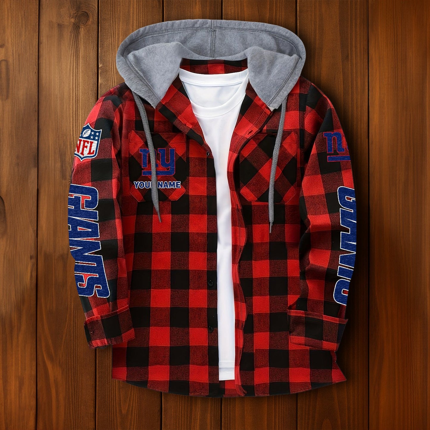 NFL x NYG Personalized Flannel Hoodie Shirts HLP