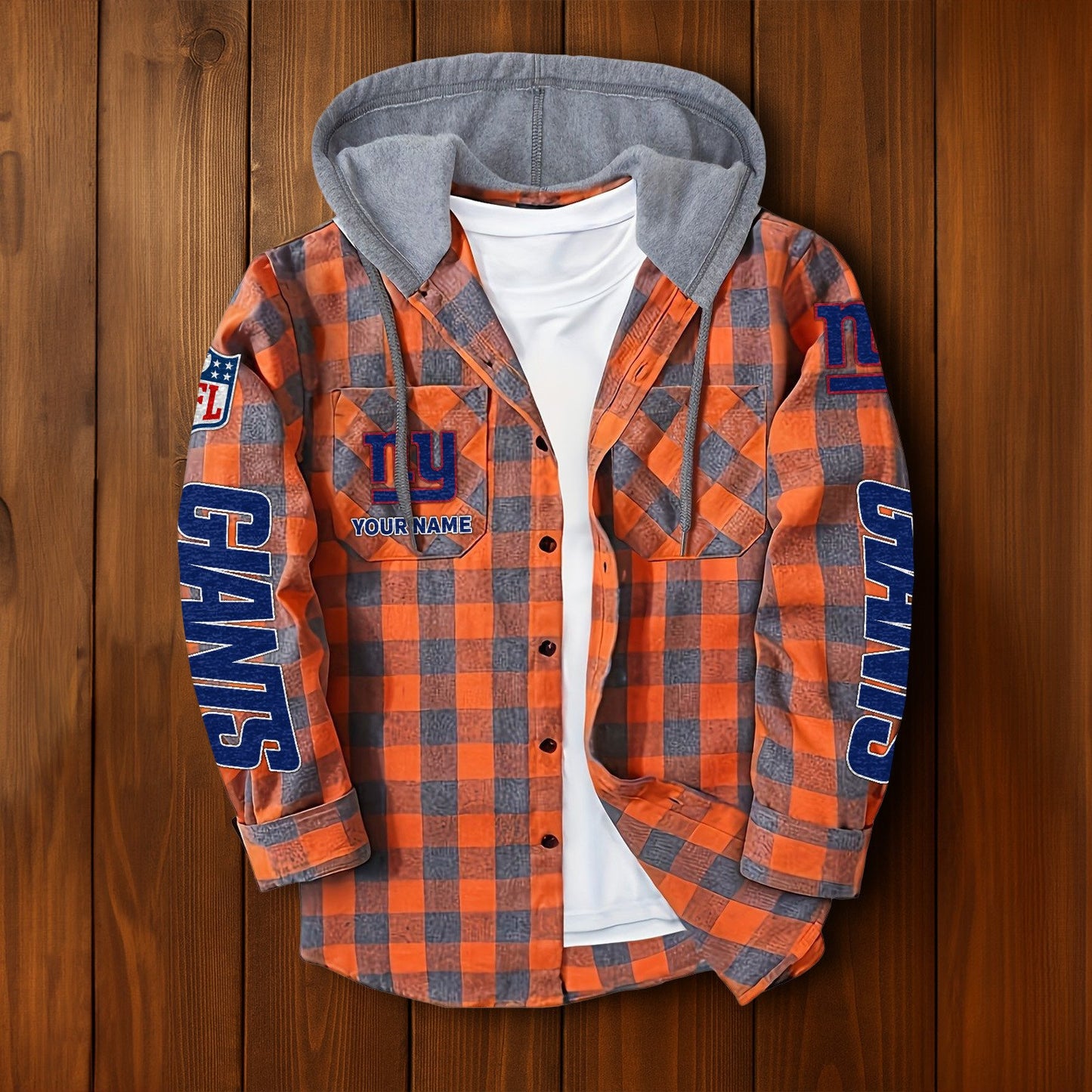 NFL x NYG Personalized Flannel Hoodie Shirts HLP