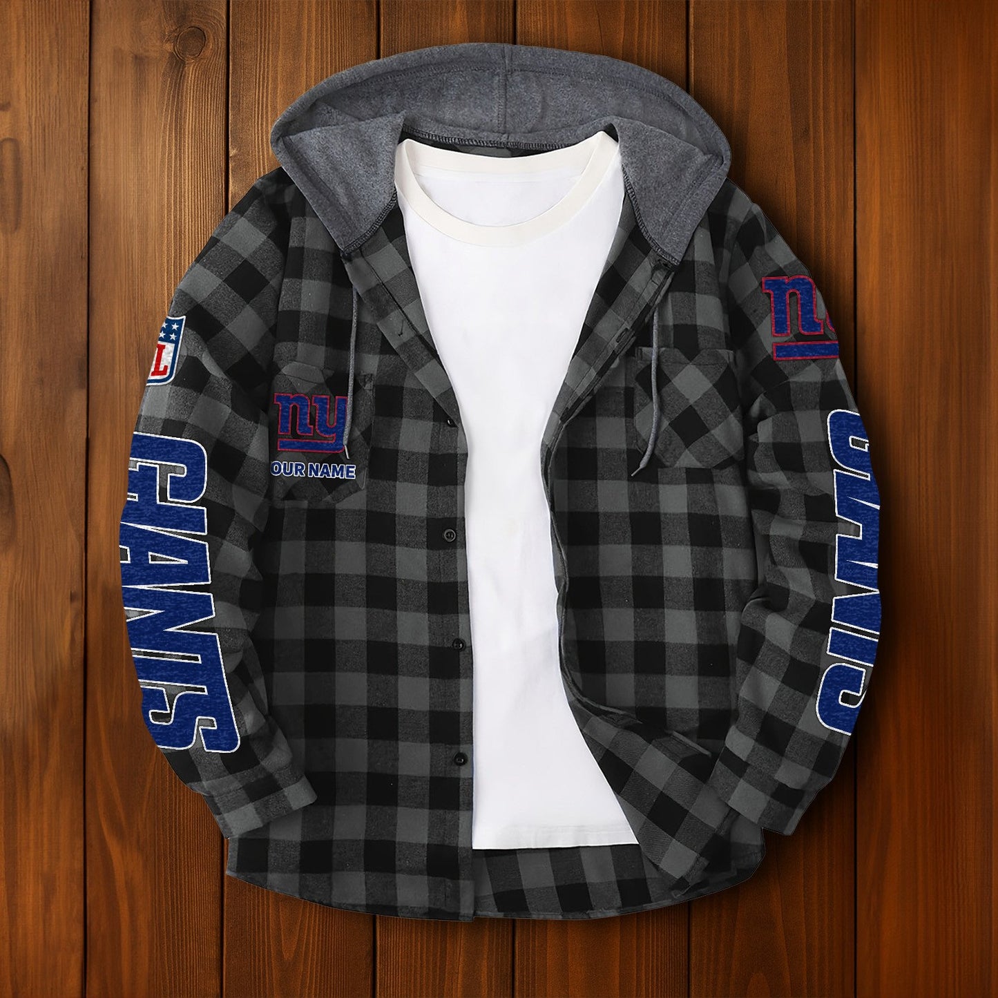NFL x NYG Personalized Flannel Hoodie Shirts HLP