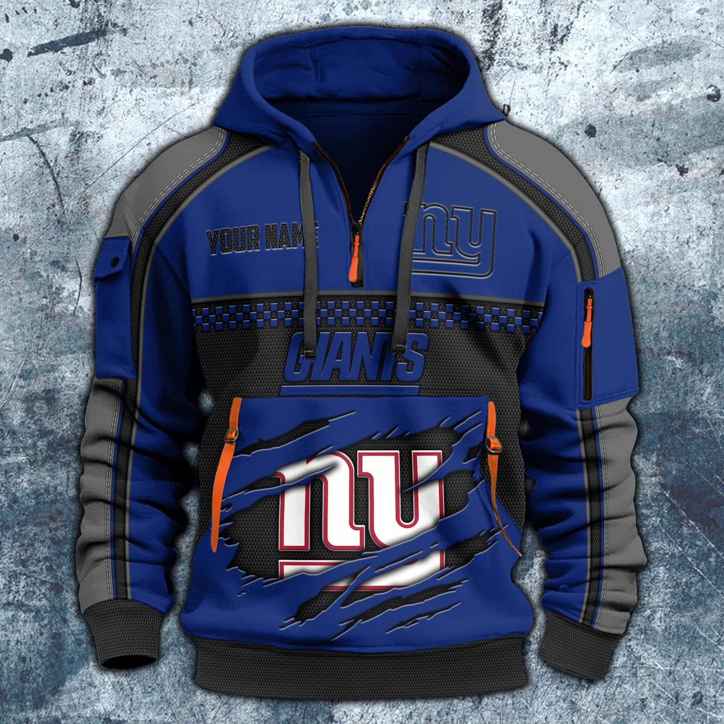 NFL x NYG Personalized Half-zip Hoodie HLP