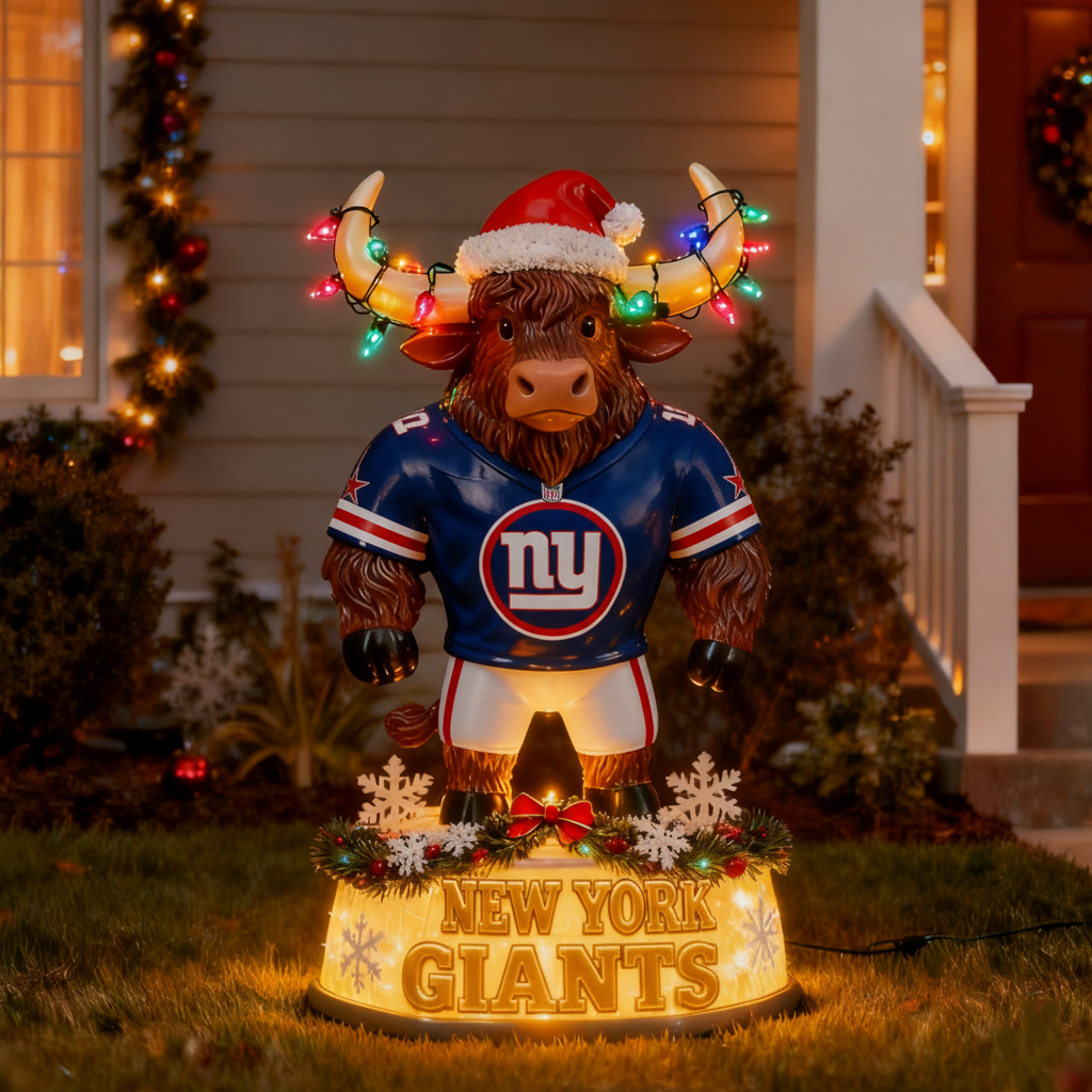 NFL x NYG Spirit Yak Christmas LED Statue V1 NAK