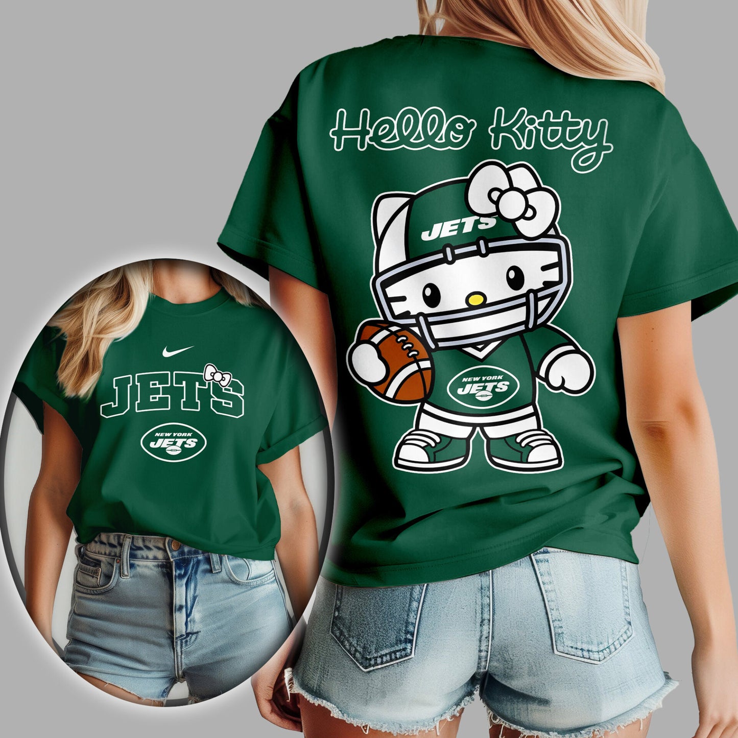 NFL x NYJ Hello Kitty Premium 3D Shirt HLP