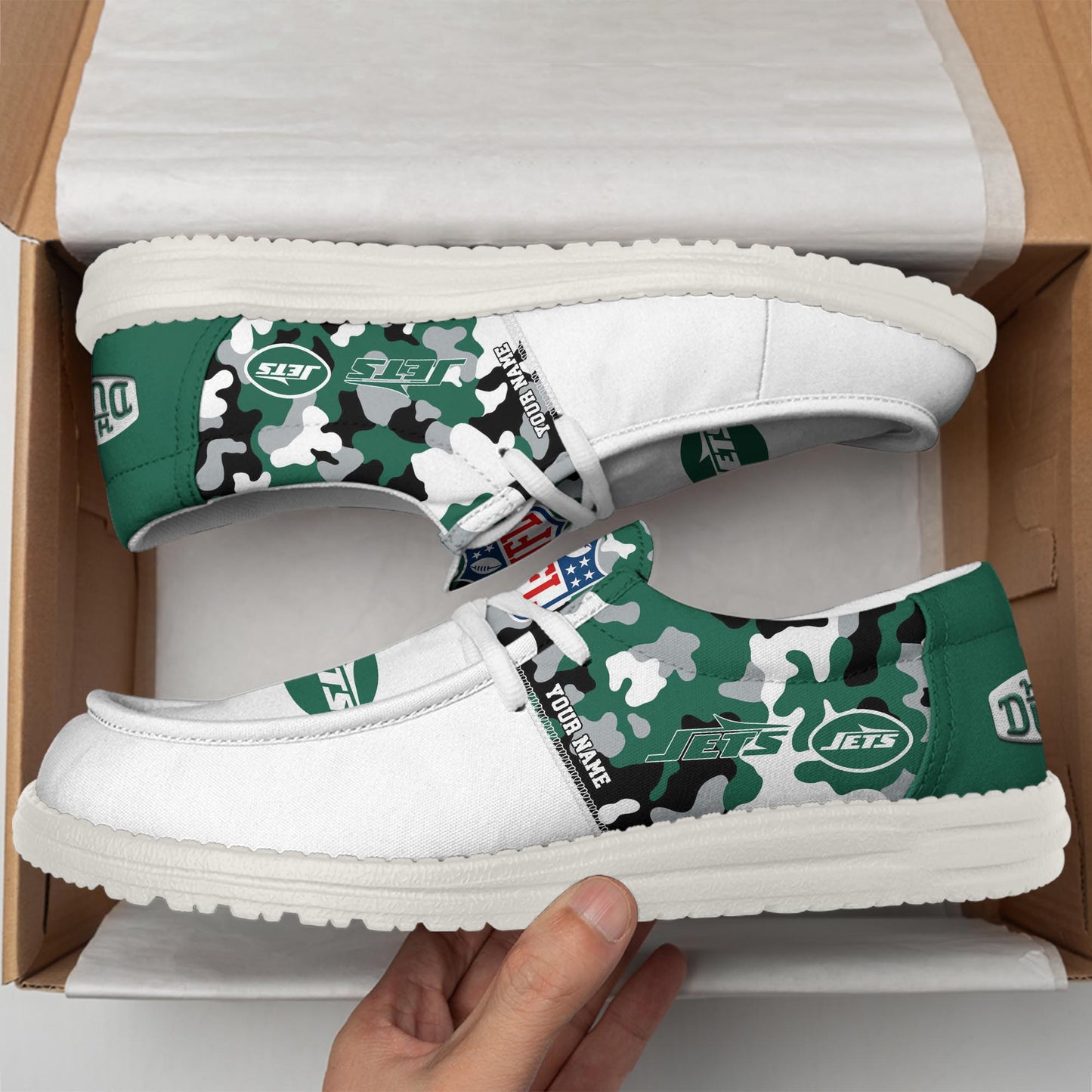 NFL x NYJ Personalized Canvas Loafer Shoes HLP