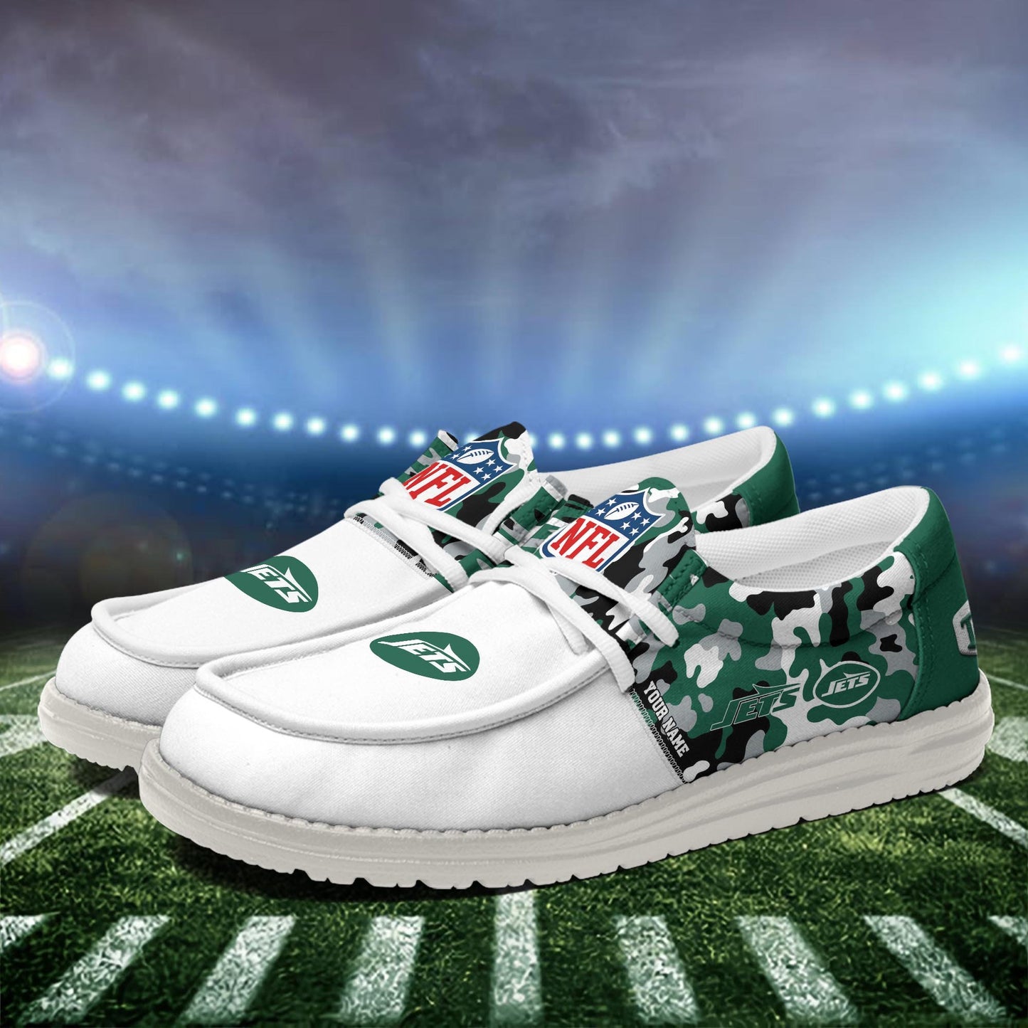 NFL x NYJ Personalized Canvas Loafer Shoes HLP