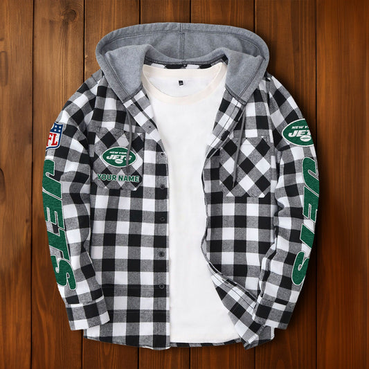 NFL x NYJ Personalized Flannel Hoodie Shirts HLP