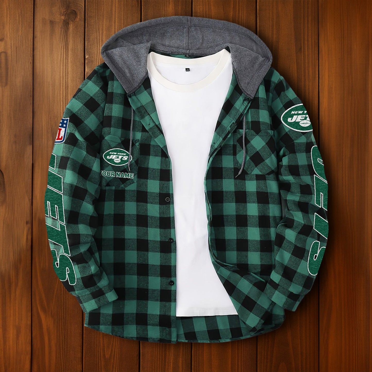 NFL x NYJ Personalized Flannel Hoodie Shirts HLP