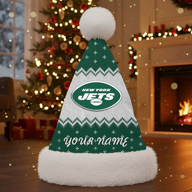 NFL x NYJ Personalized Santa Hat Christmas Gift For Fan V1 NAK