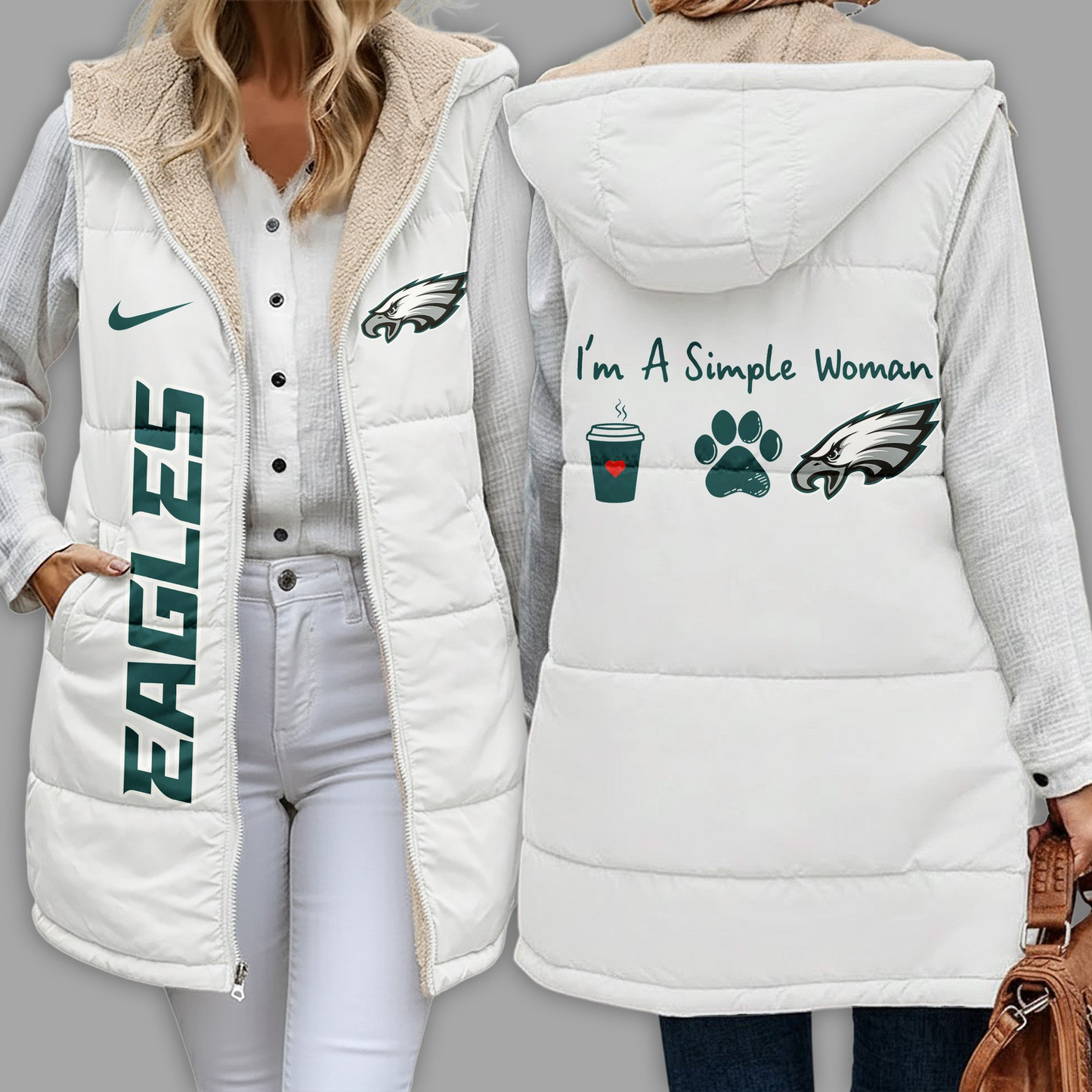 NFL x PE Premium NFL Simple Girl Quilted Vest V1 NAK