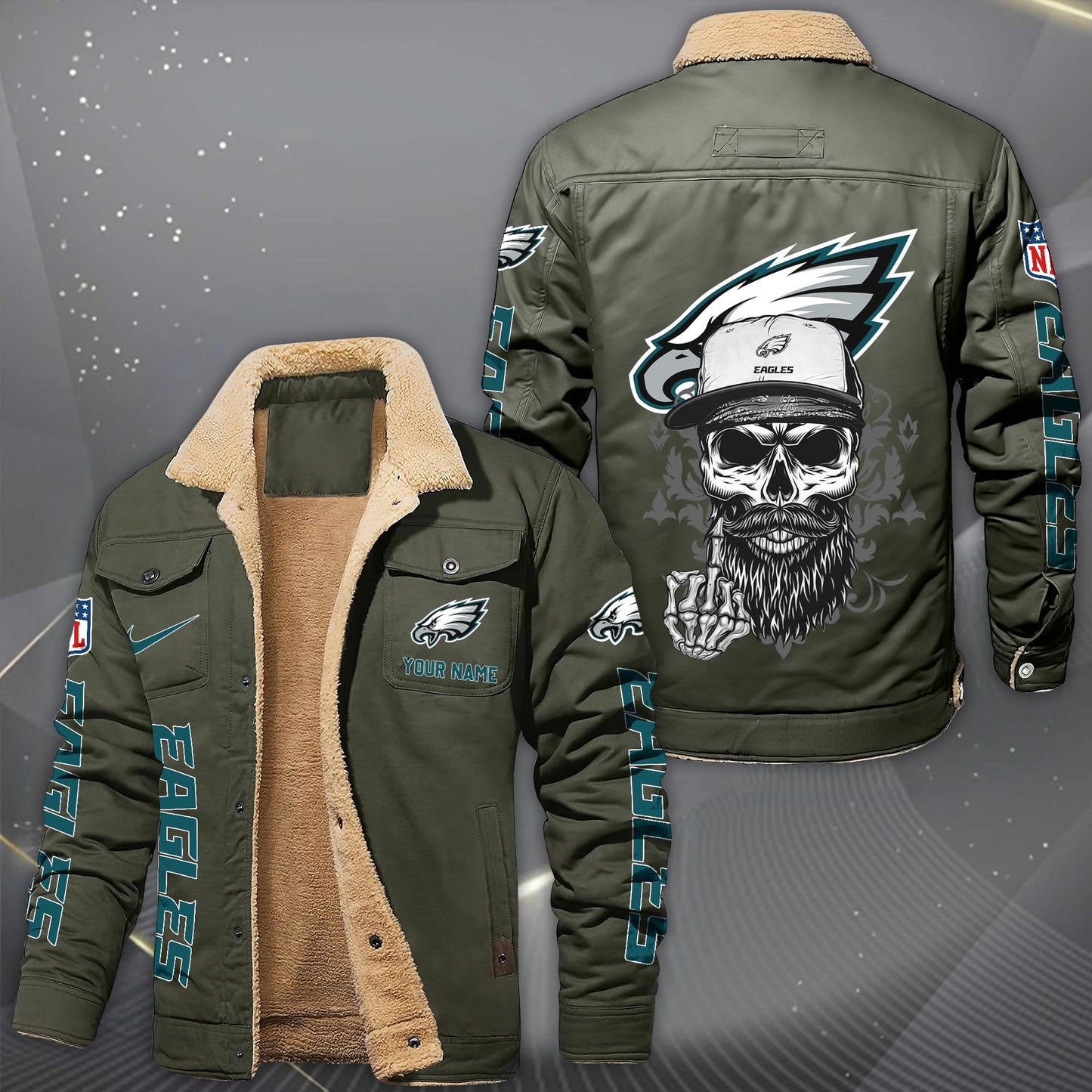 NFL x PHI Fleece Lined Cargo Jacket HLP