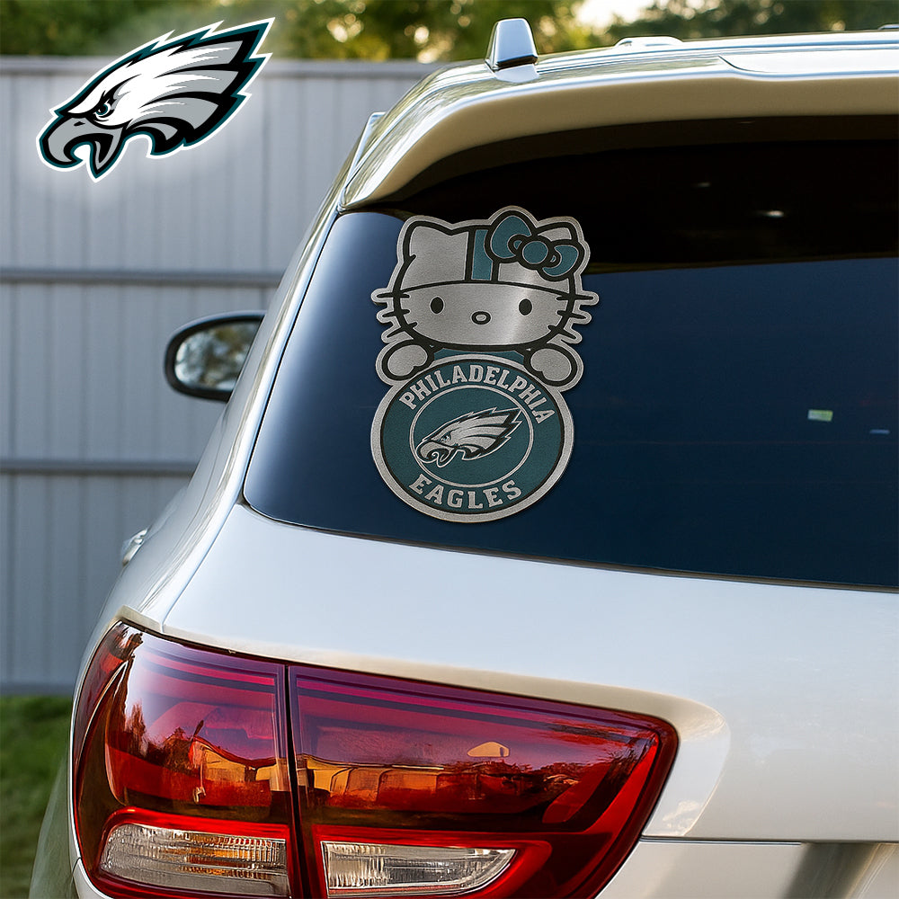 NFL x PHI Hello Kitty Car Badge Sticker HLP