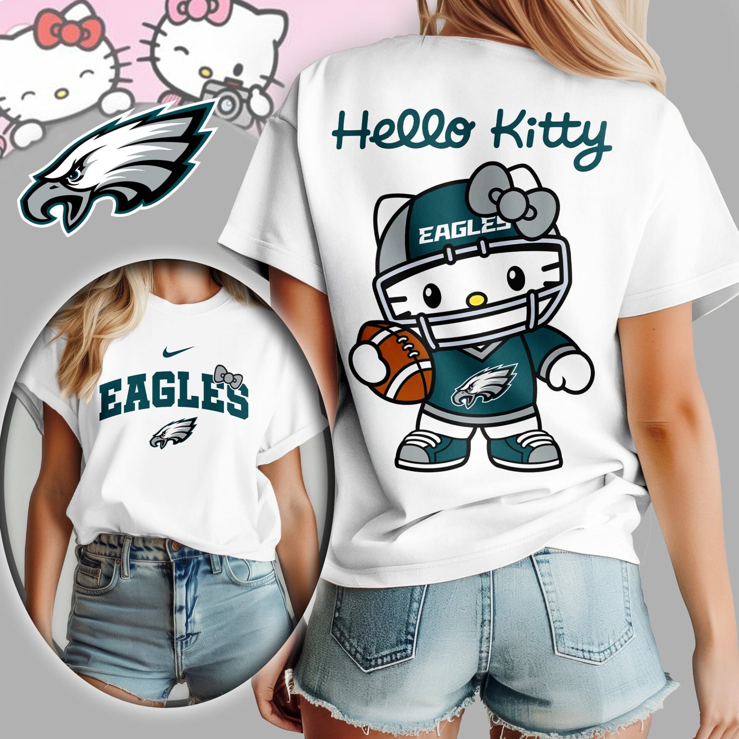 NFL x PHI Hello Kitty Premium 3D Shirt HLP