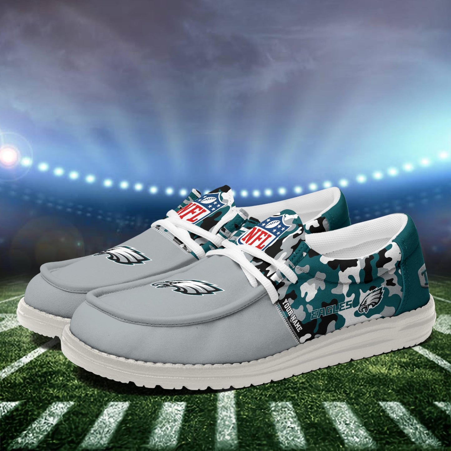 NFL x PHI Personalized Canvas Loafer Shoes HLP