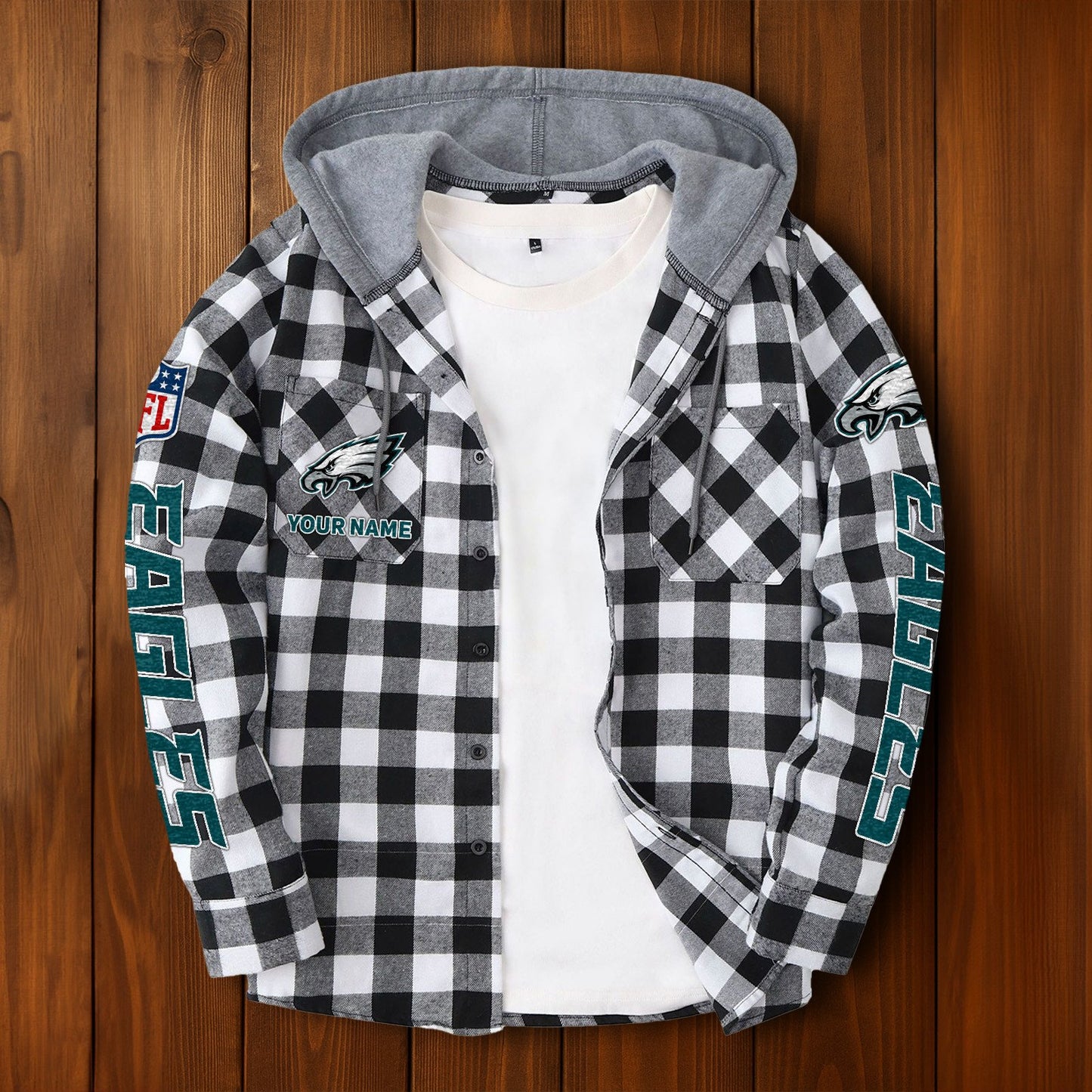 NFL x PHI Personalized Flannel Hoodie Shirts HLP