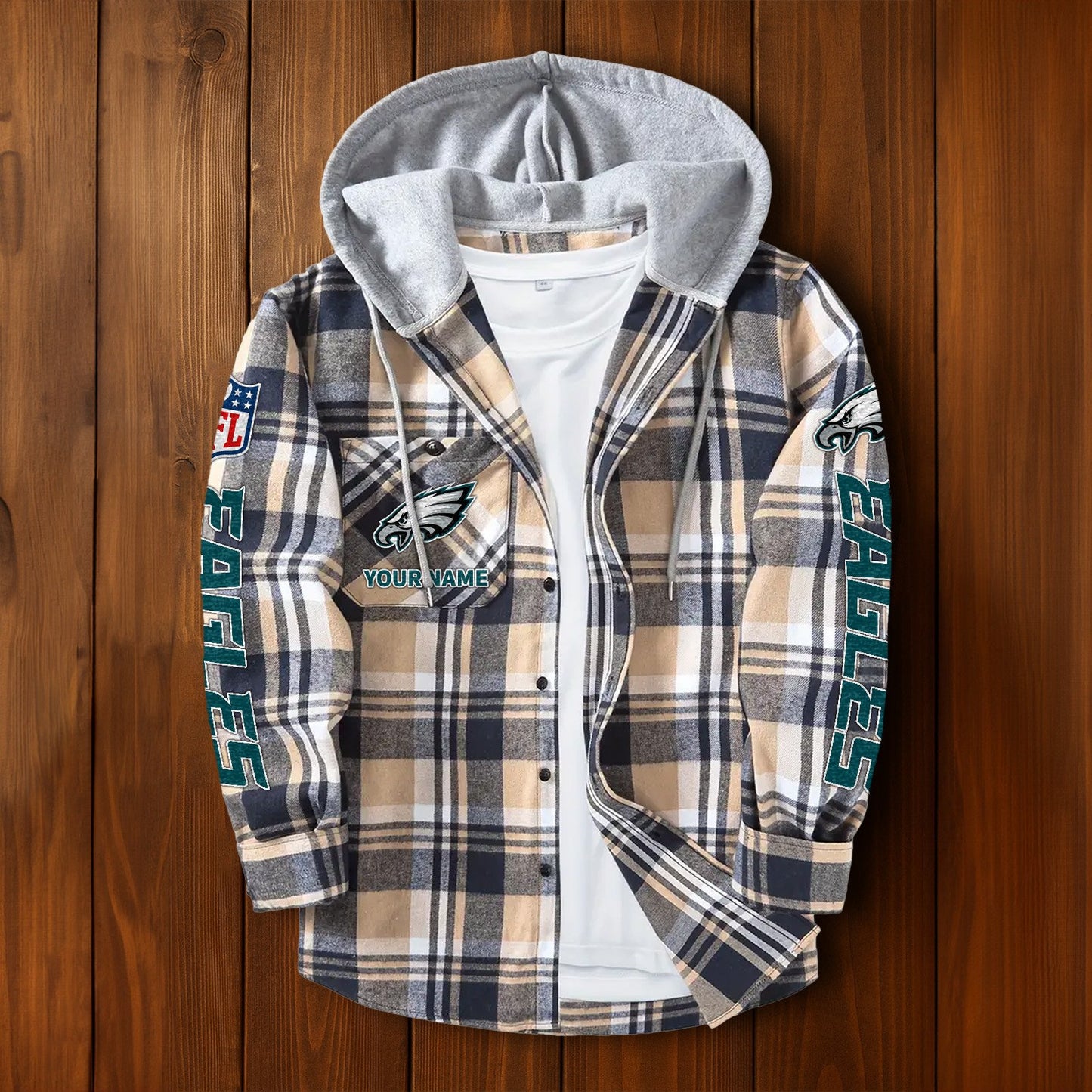 NFL x PHI Personalized Flannel Hoodie Shirts HLP