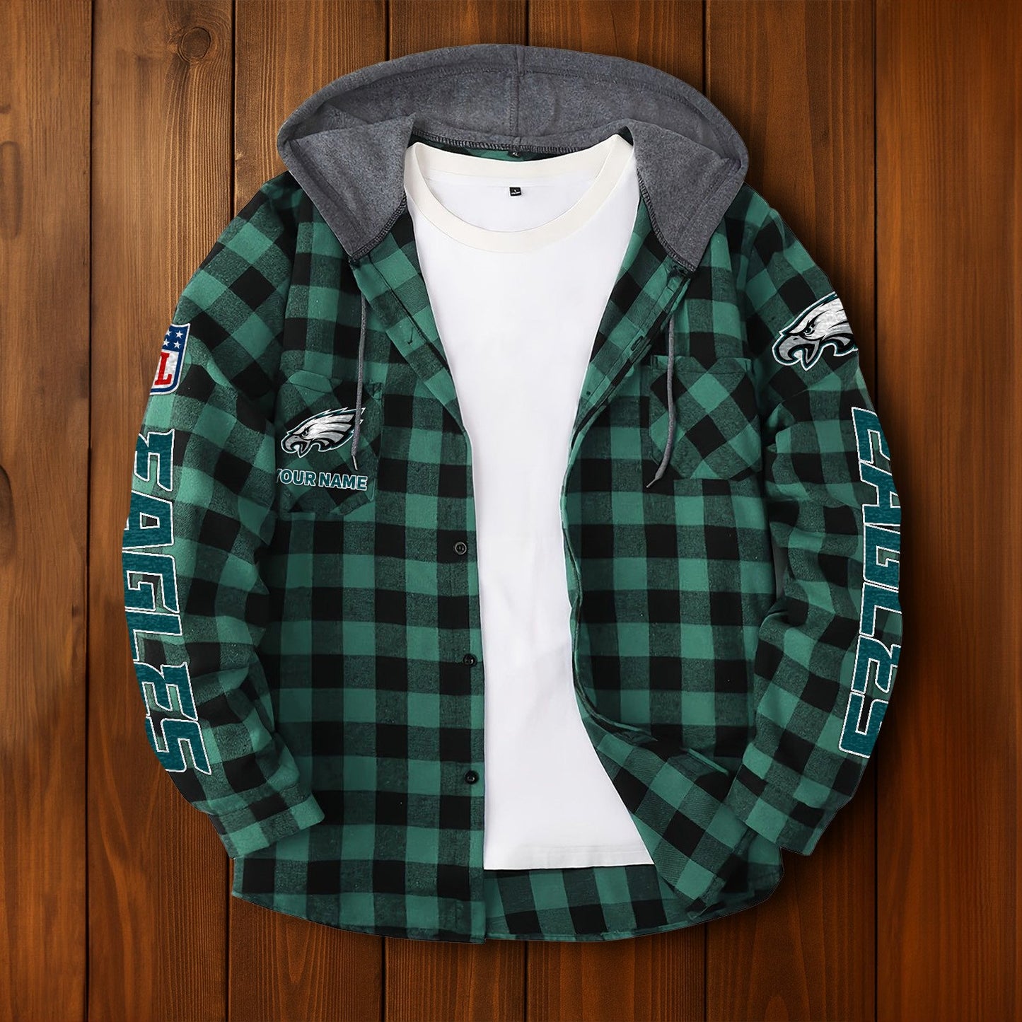 NFL x PHI Personalized Flannel Hoodie Shirts HLP