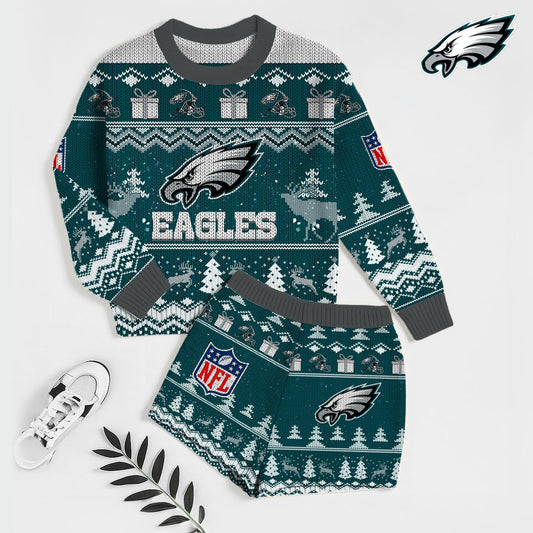 NFL x PHI Touchdown Holiday Sweatshirt & Shorts Set HLP 251025
