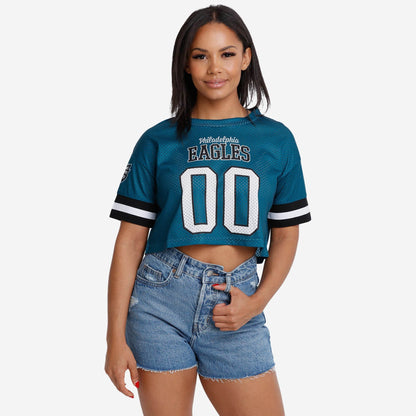 NFL x PHI Womens Gameday Custom Number Mesh Crop Top HLP